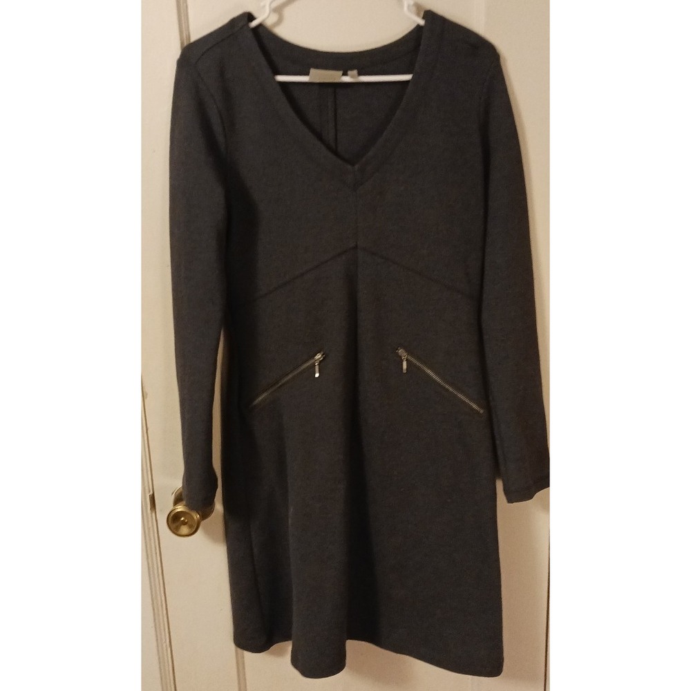 Athleta Dark Gray Celebration Ponte Knee Length Dress, Small